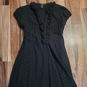 Black tie back mini dress